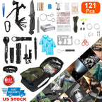 121Pcs Survival Kits Professional Emergency Survival Gear Tactical First Aid Kit Supplies for Outdoor Adventure Camping Hiking Hunting