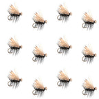 Black Elk Hair Caddis Classic Trout Dry Fly - 12 Flies Size 18