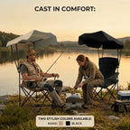 Outdoor Camping Chair w/ Canopy Foldable Portable Chair Cup Holder Carry Bag