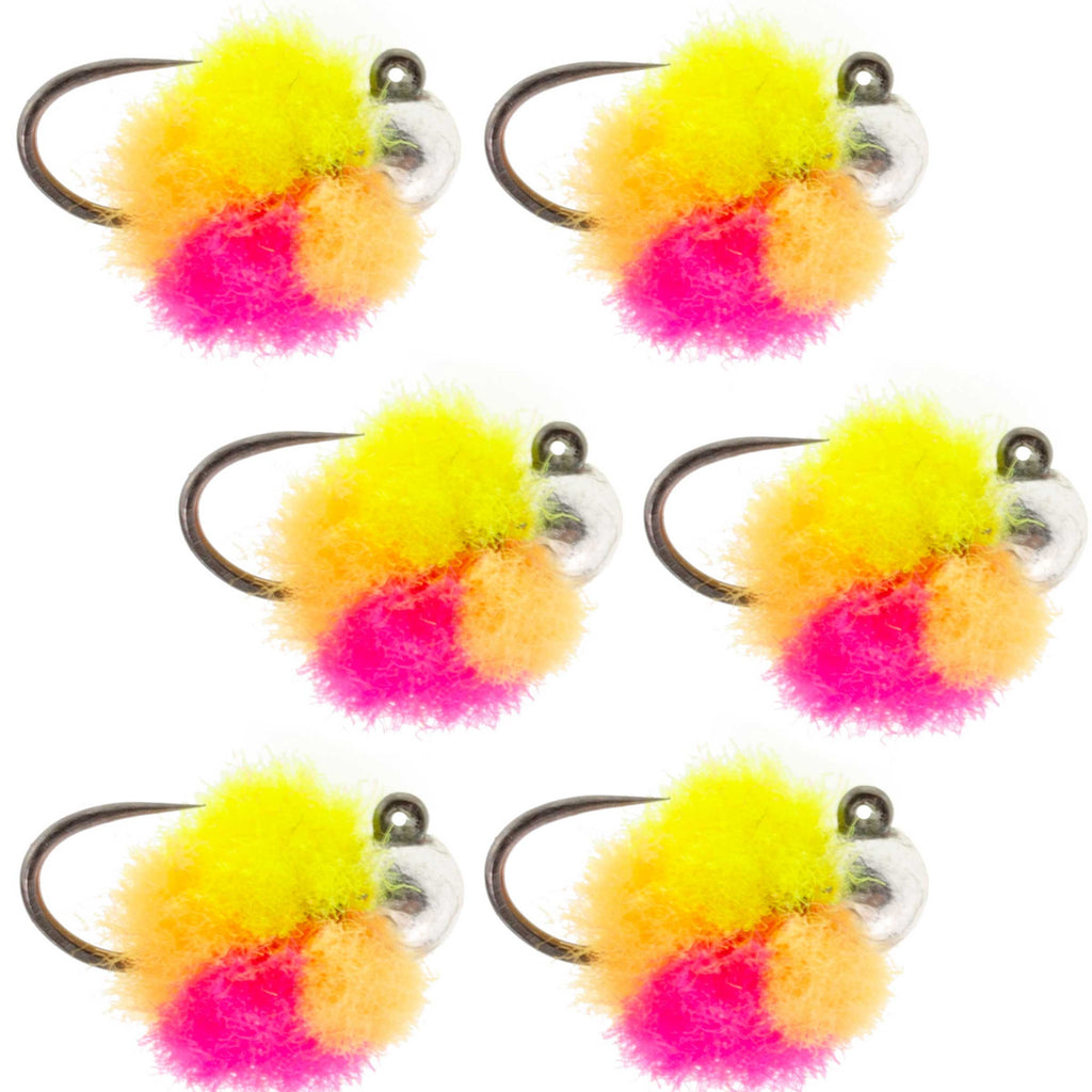 Tungsten Bead Tactical Euro Clown Jig - 6 Flies Size 14