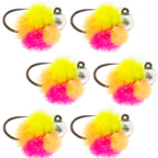 Tungsten Bead Tactical Euro Clown Jig - 6 Flies Size 14