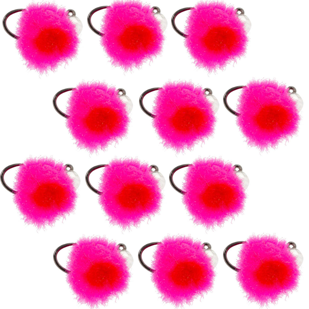 Tungsten Bead Tactical Euro Hot Pink Jig Egg - 12 Flies Size 14