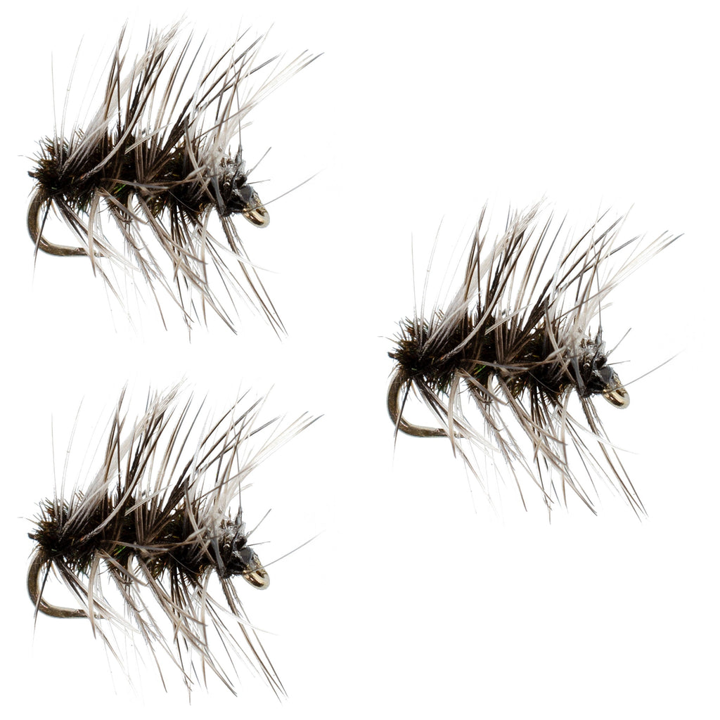 3 Pack Griffiths Gnat Midge Trout Dry Fly Size 22
