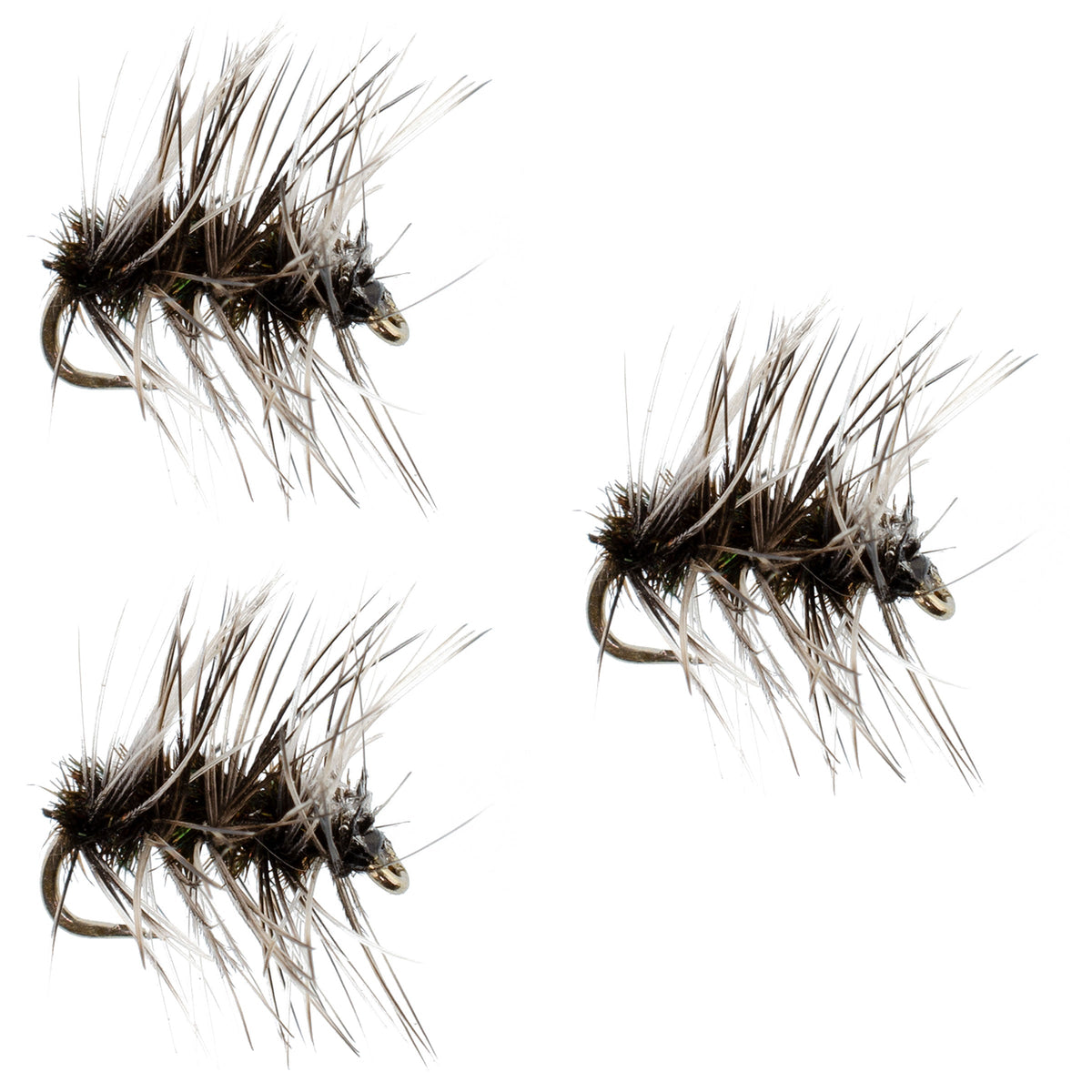 3 Pack Griffiths Gnat Midge Trout Dry Fly Size 22