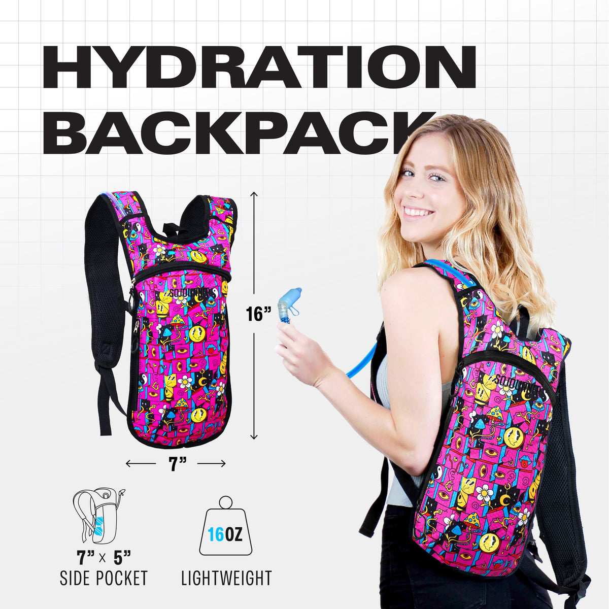 Hydration Pack Backpack (Small) with 2L Bladder