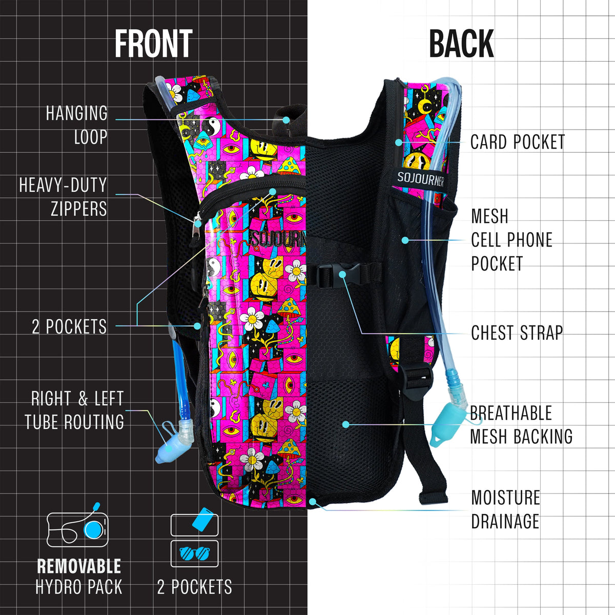Hydration Pack Backpack (Small) with 2L Bladder