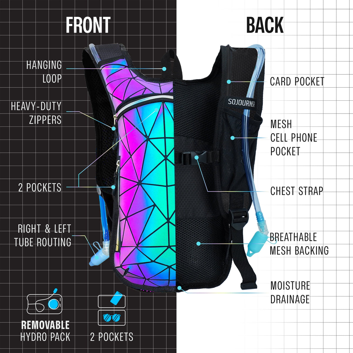 Hydration Pack Backpack (Small) with 2L Bladder