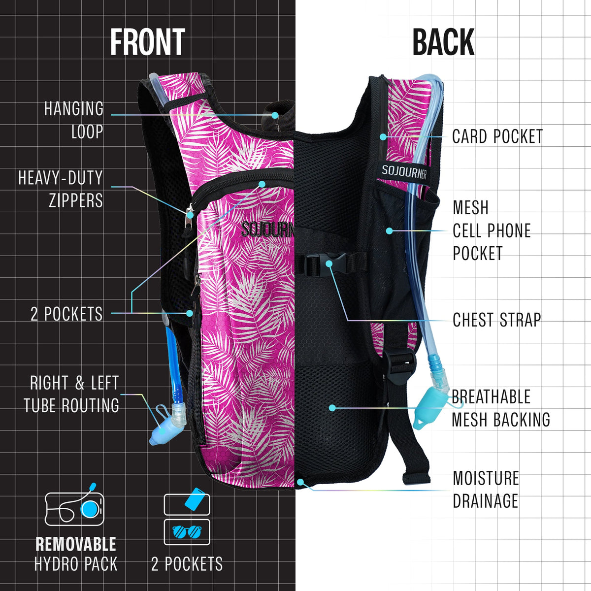 Hydration Pack Backpack (Small) with 2L Bladder