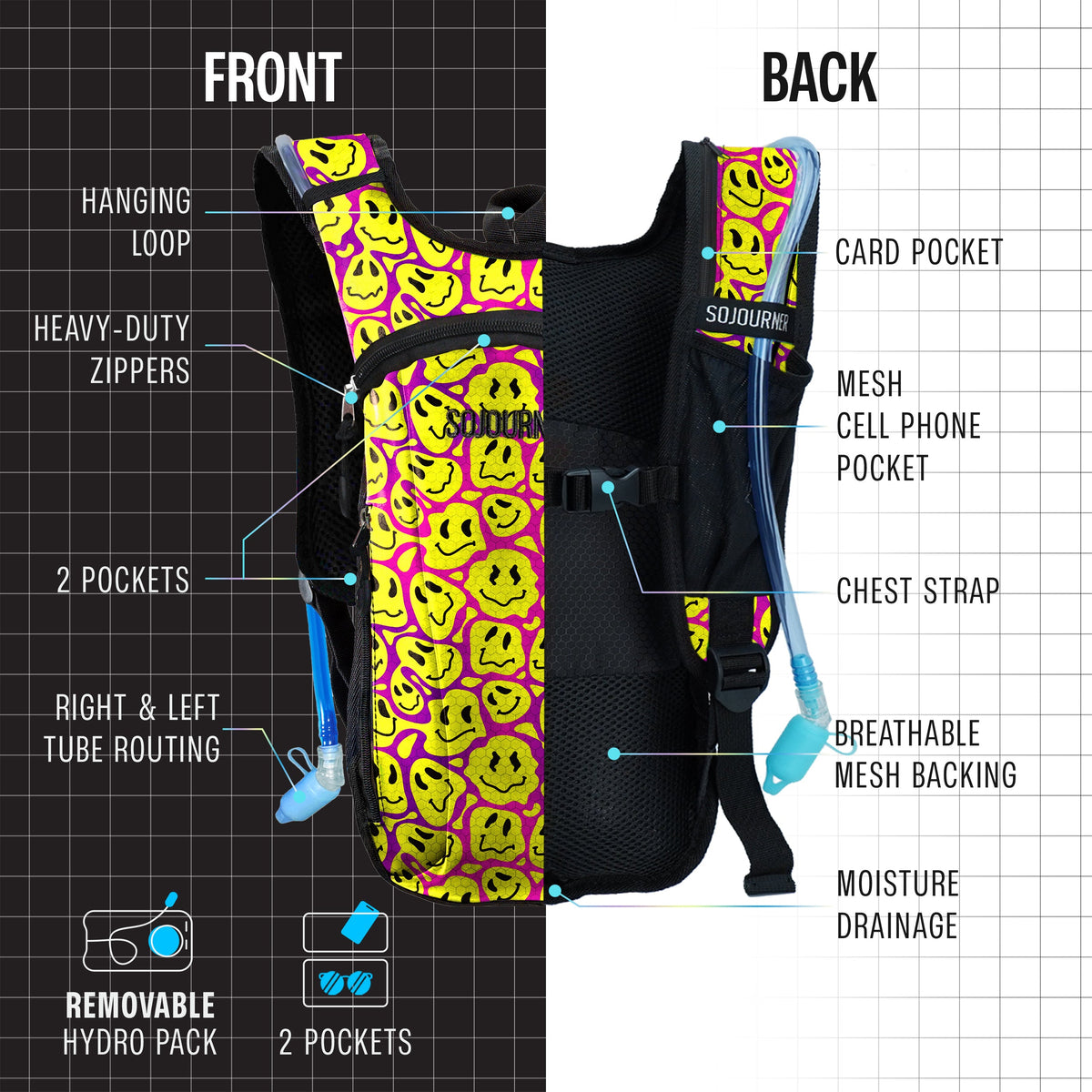 Hydration Pack Backpack (Small) with 2L Bladder