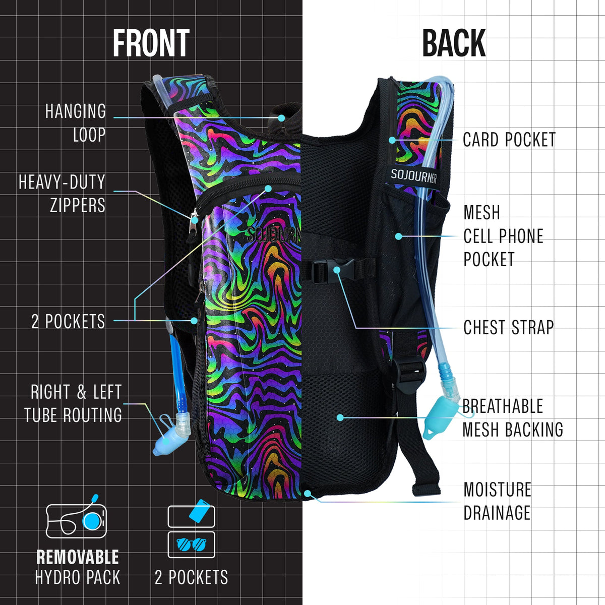 Hydration Pack Backpack (Small) with 2L Bladder
