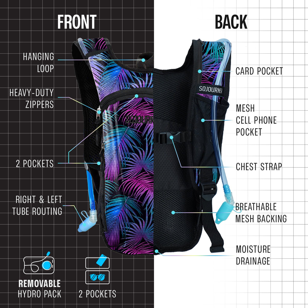 Hydration Pack Backpack (Small) with 2L Bladder