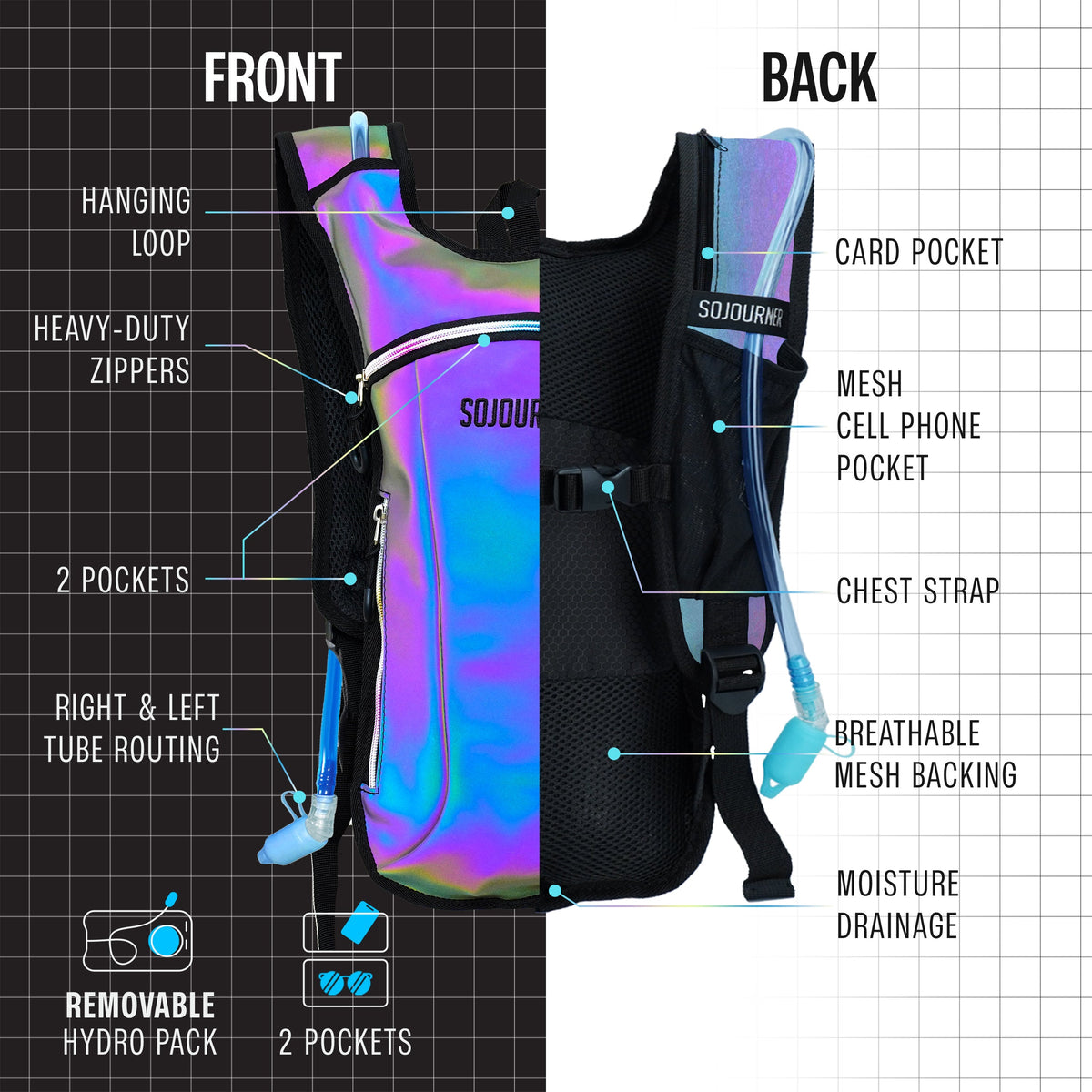 Hydration Pack Backpack (Small) with 2L Bladder