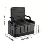 Foldable Camping Stool with Backrest & Storage Bag Portable Fishing Seat Outdoor Chair