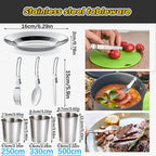 Camping Cooking Set Outdoor Aluminum Lightweight Equipment Camping