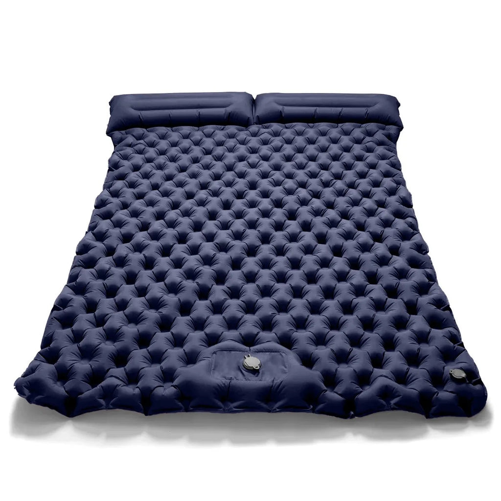 Outdoor Camping Sleeping Pad Folding Sleep Mat Beach Inflat Mattress with Pillows Ultralight Air Mat Travel Hiking New