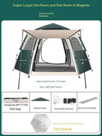 캠핑용품 땡처리 6-8 Person Camping Equipment Tent Waterproof Windproof Sun Shelter Instant Setup Family Tent for Outdoor