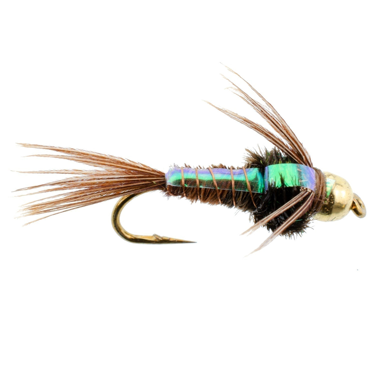 3 Pack Tungsten Bead Head Flash Back Pheasant Tail Nymph Size 12