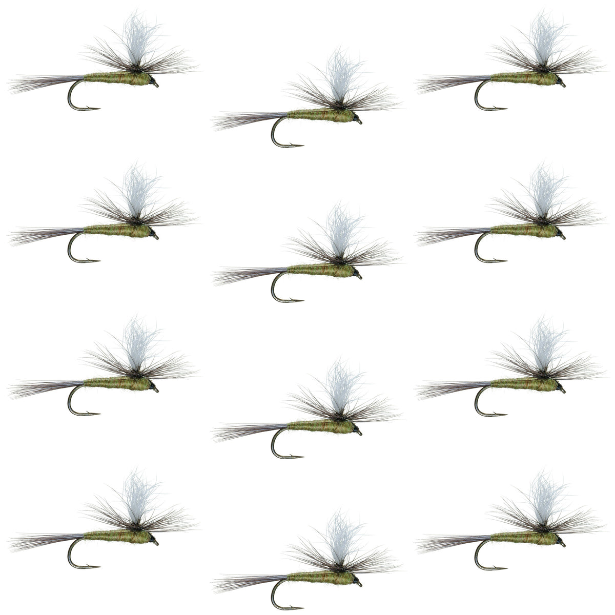 Blue Wing Olive BWO Parachute Dry Fly - 12 Flies Size 18