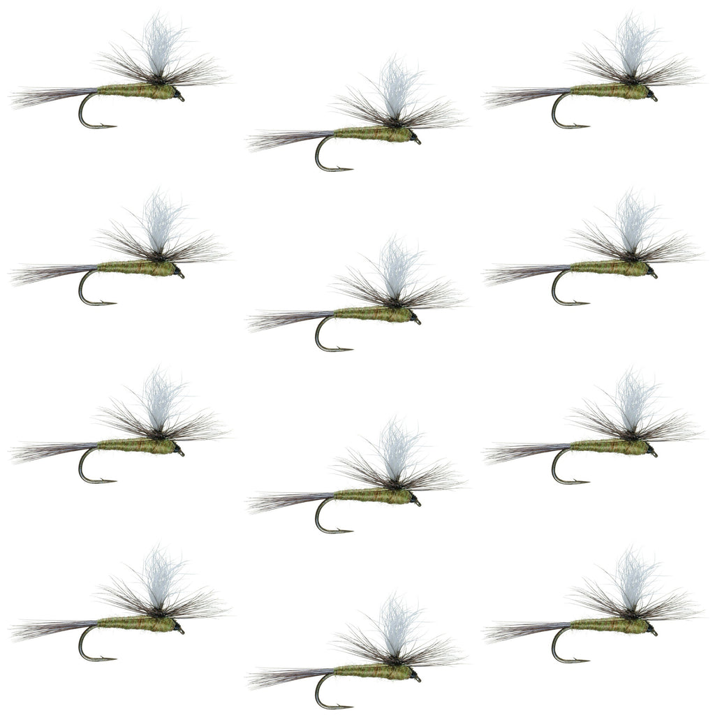 Barbless Parachute Blue Winged Olive BWO Dry Fly - 12 Flies Size 18