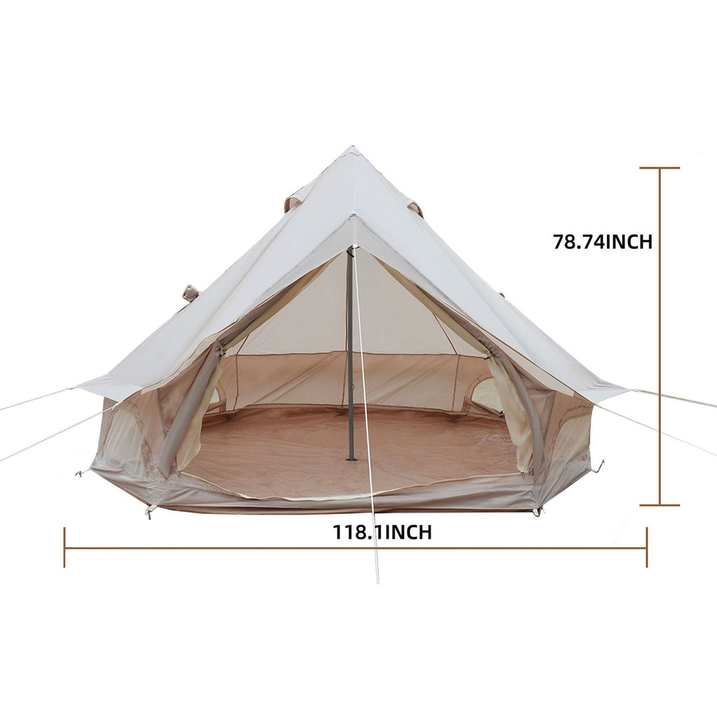 Oxford Bell Tent 13.1FT with Stove Jack for Family Camping