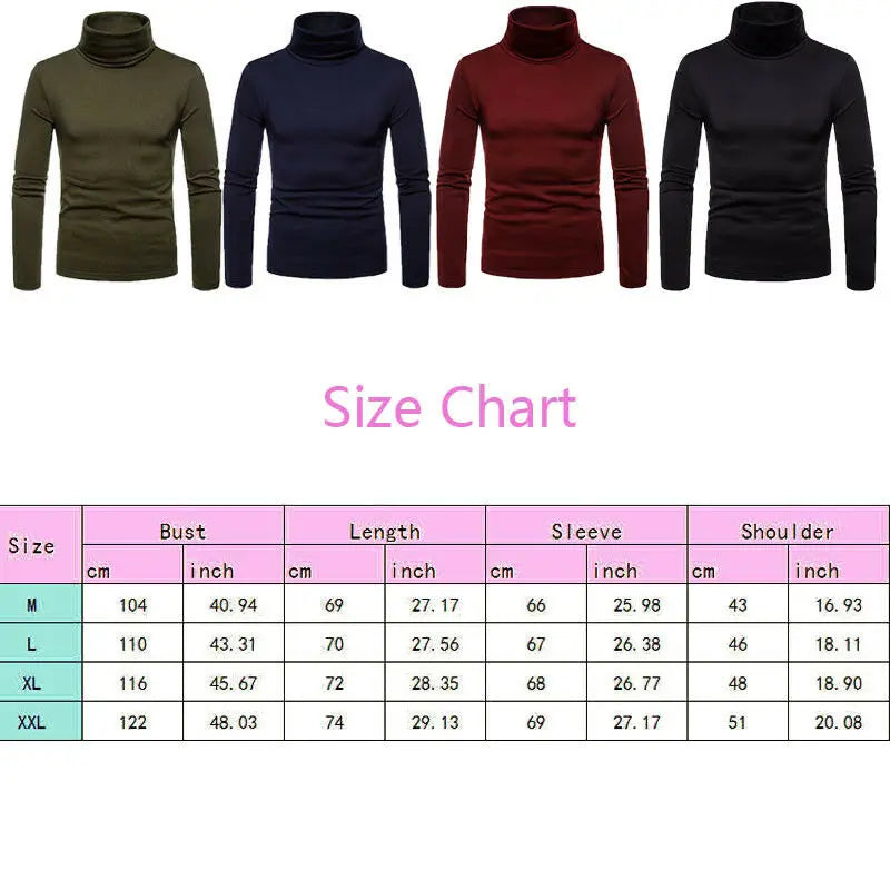 Suéter Cuello Alto Hombre Casual Térmico Manga Larga Ajustado Goocheer
