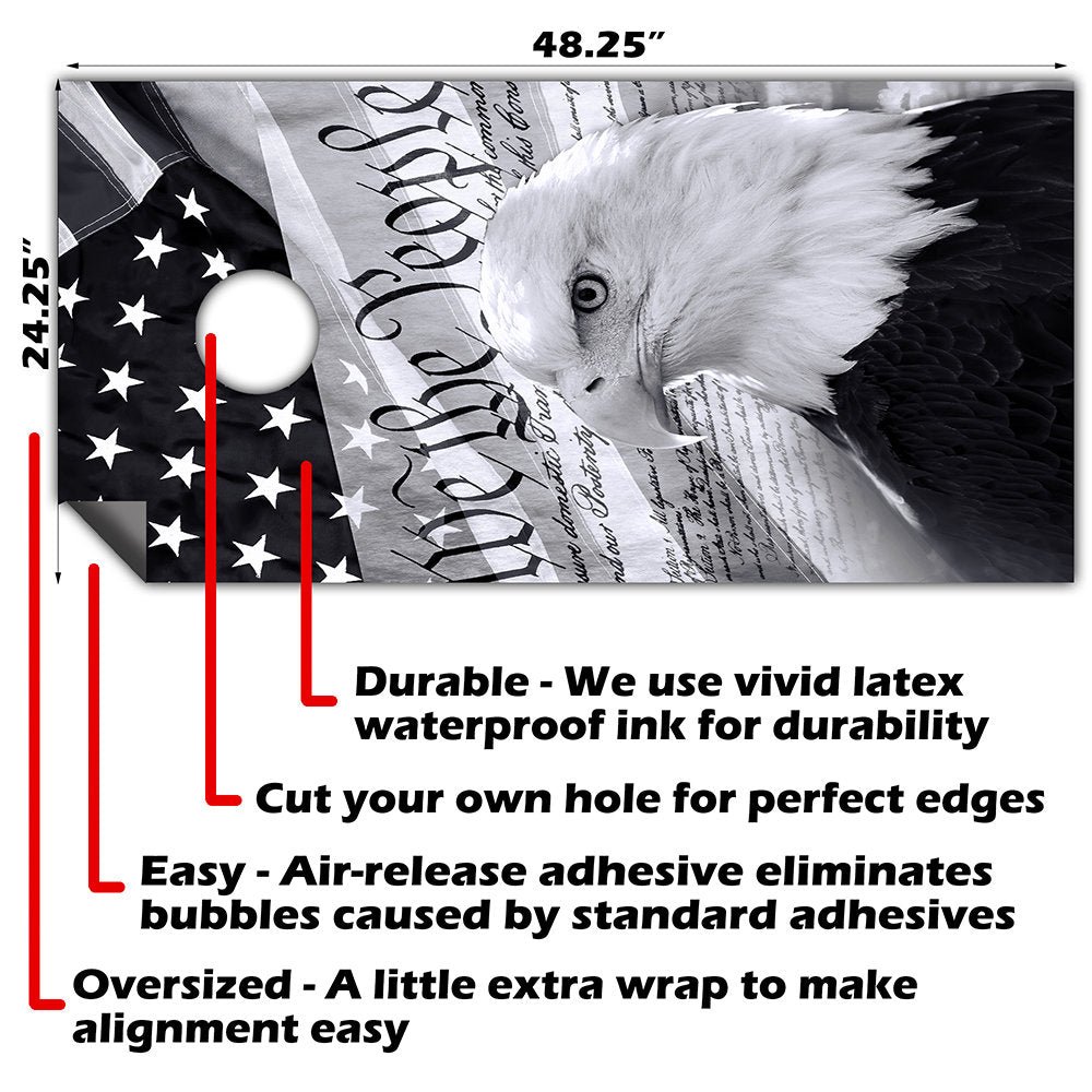 We The People Flag - Cornhole Board Wrap - Set of 2