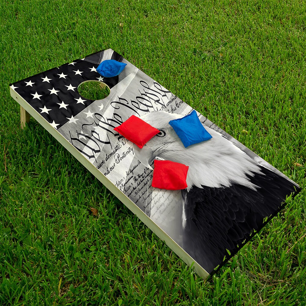 We The People Flag - Cornhole Board Wrap - Set of 2