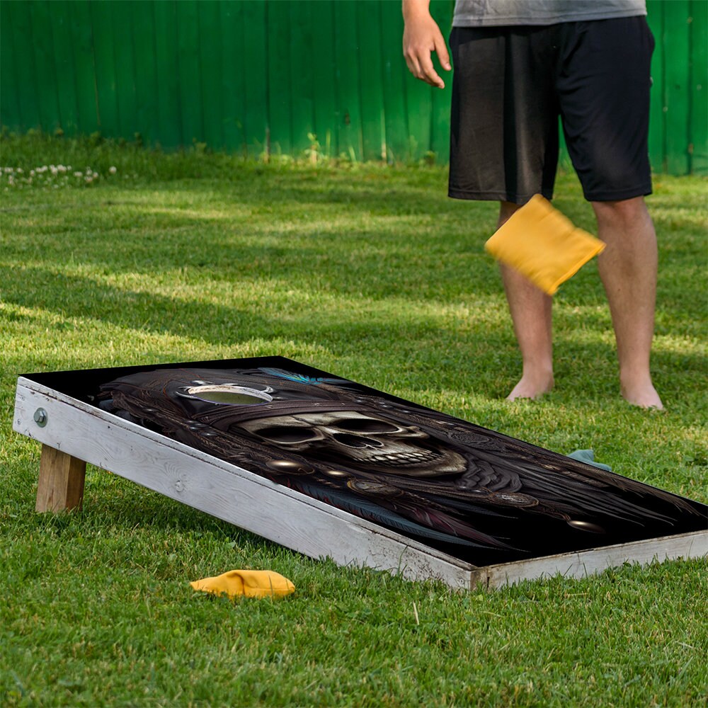 Ghost Pirates Skull - Cornhole Board Wrap - Set of 2
