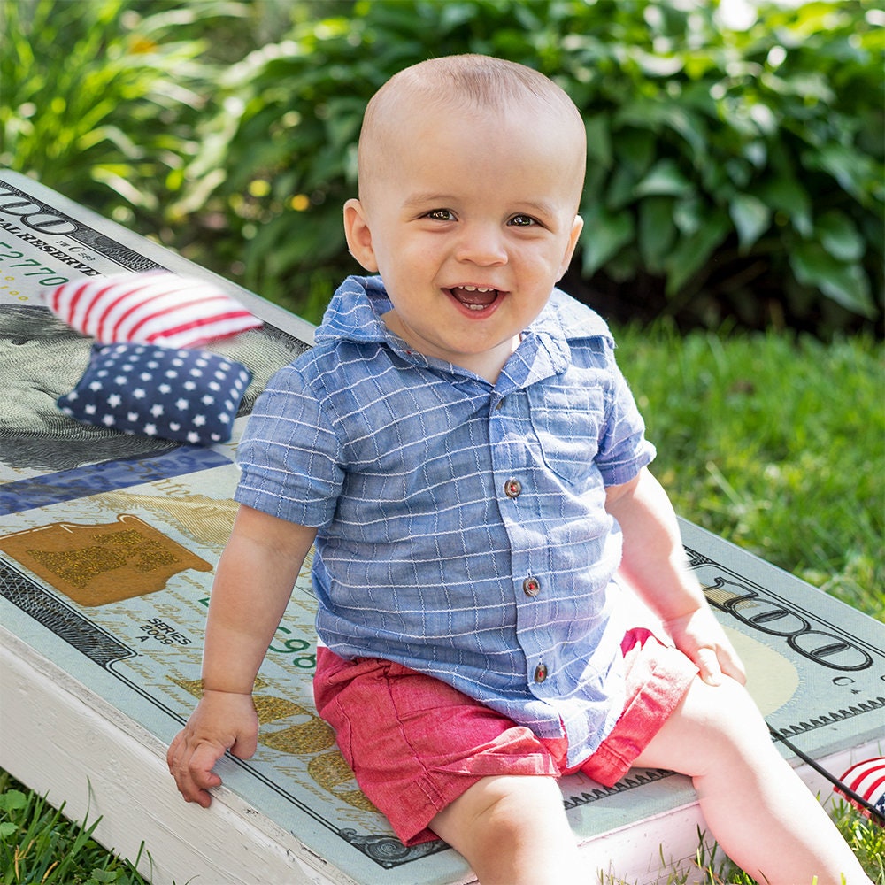 Hundred Dollar Bill - Cornhole Board Wrap - Set of 2
