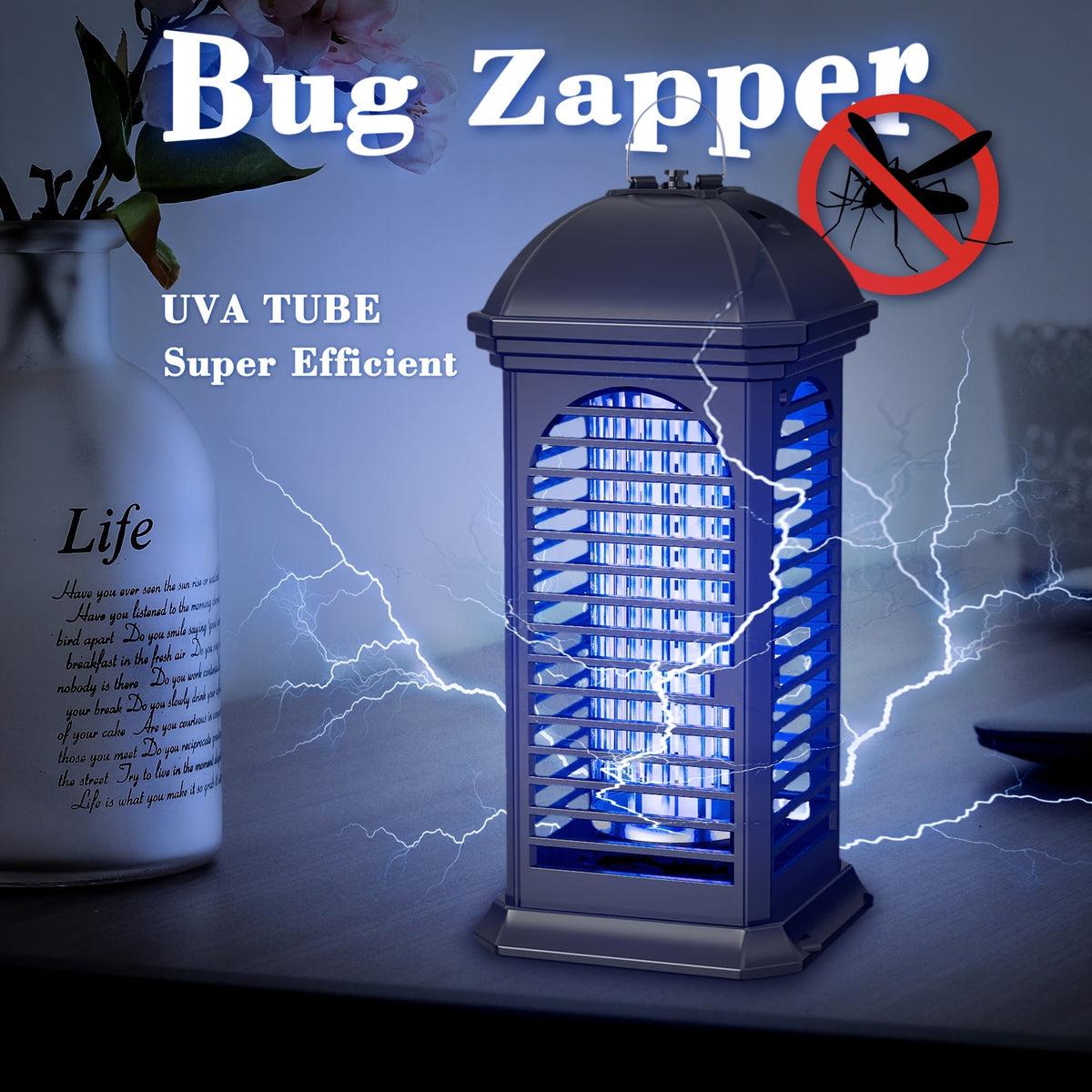 Portable Electric Bug Zapper – Indoor/Outdoor Mosquito & Fly Killer Trap