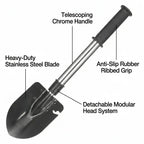 6-in-1 Multi Tool Survival Kit Shovel Knife Axe Saw Nail Puller w/ Pouch Outdoor Gear Camping