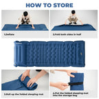 Ultra-Light Inflatable Sleeping Pad with Built-in Pillow for Outdoor Camping